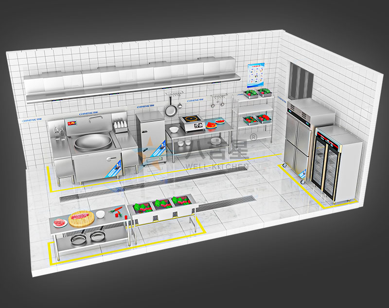 20-50人單位食堂廚房工程3d效果圖